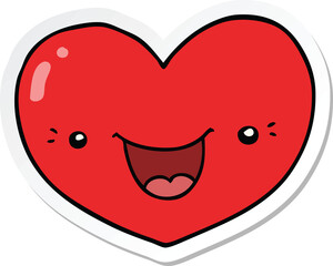 sticker of a cartoon love heart character