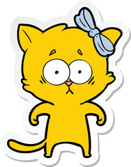 sticker of a cartoon cat