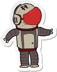 sticker of a cartoon astronaut