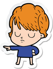 Obraz premium sticker of a cartoon woman