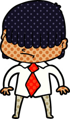 cartoon boy with untidy hair