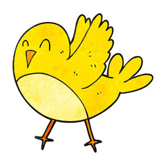 freehand textured cartoon bird