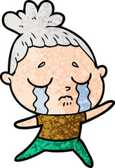 cartoon crying woman