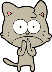 cartoon nervous cat