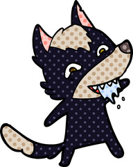cartoon hungry wolf