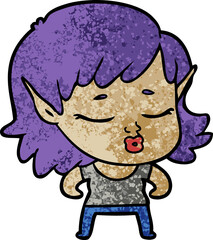 pretty cartoon elf girl