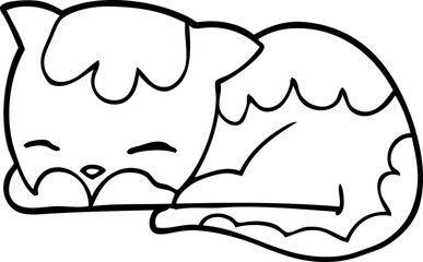 cartoon cat sleeping