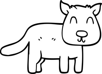 line drawing cartoon calm dog