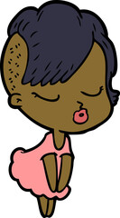 cartoon pretty hipster girl