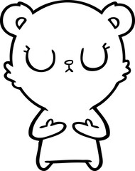 peaceful cartoon bear cub