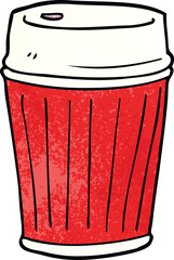 cartoon doodle take out coffee