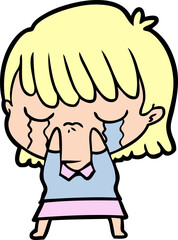 cartoon woman crying