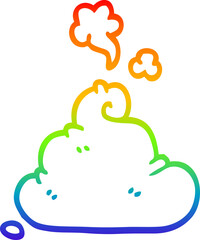 Obraz premium rainbow gradient line drawing of a cartoon poop
