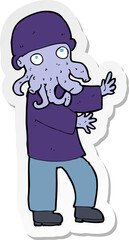 sticker of a cartoon monster man