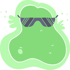 cool flat color style cartoon amoeba