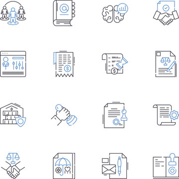 IT department line icons collection. Technology, Software, Nerk, Hardware, Database, Security, Cloud vector and linear illustration. Analytics,Programming,Cybersecurity outline signs set