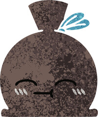 retro illustration style cartoon of a sack