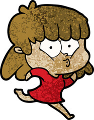 cartoon whistling girl