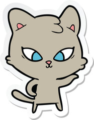 sticker of a cute cartoon cat