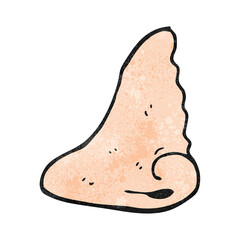freehand textured cartoon human nose