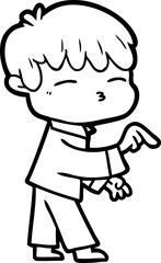 cartoon curious boy