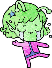 cartoon crying alien girl