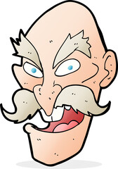 cartoon evil old man face