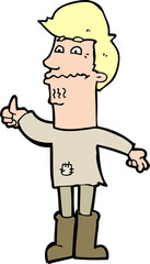 cartoon nervous man