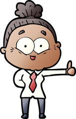 Obraz premium cartoon happy old woman