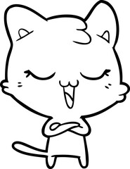 happy cartoon cat