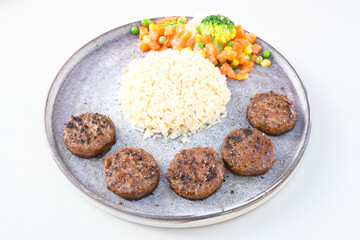 Meatball between bread (Turkish name : ekmek arasi kofte ). Izgara kofte
