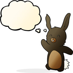 cartoon happy rabbit with thought bubble