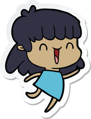 sticker of a cartoon woman