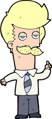 cartoon man with mustache explaining