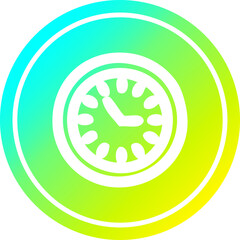 wall clock circular icon with cool gradient finish