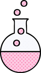 comic book style cartoon of a science experiment