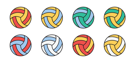 Vector illustration of volleyball balls. On a white isolated background