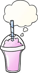 cartoon smoothie with thought bubble in smooth gradient style