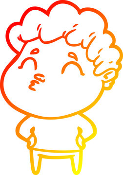 recommend clip art: warm gradient line drawing of a cartoon man pouting