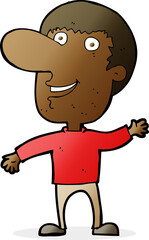 cartoon waving man
