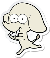 sticker of a happy cartoon elephant