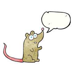 freehand speech bubble textured cartoon mouse