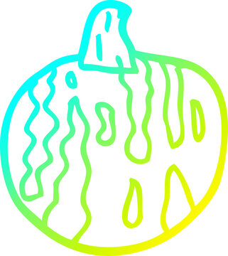 recommend clip art: cold gradient line drawing of a cartoon melon