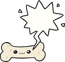 cartoon bone with speech bubble