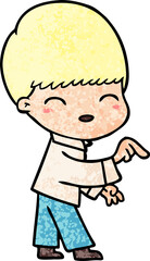 happy cartoon boy