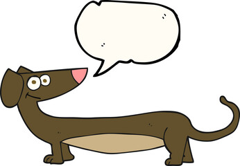 freehand drawn speech bubble cartoon dachshund