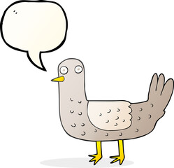 freehand drawn speech bubble cartoon bird