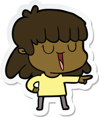 sticker of a cartoon woman