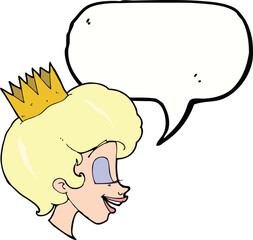 cartoon princess with speech bubble