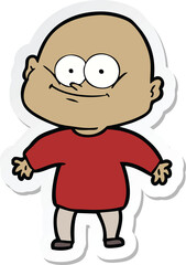 sticker of a cartoon bald man staring